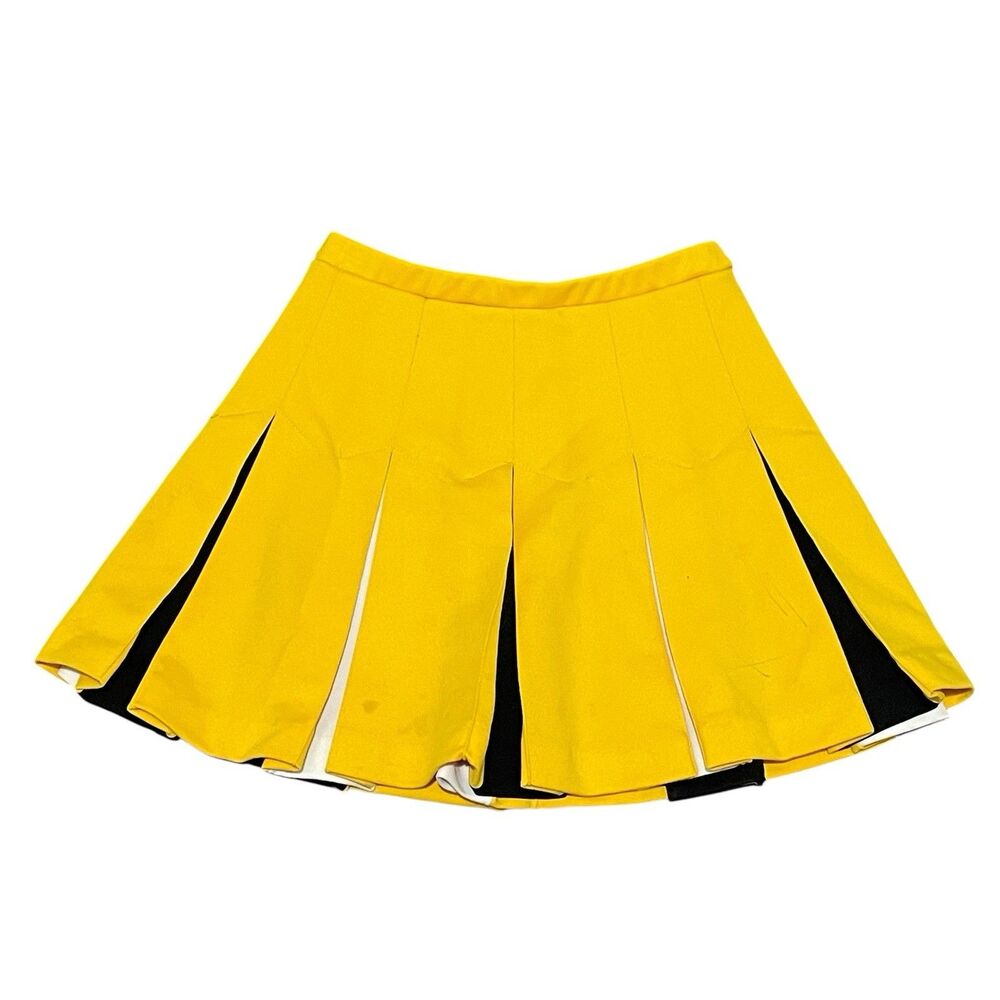 Vintage Bristol Brand Cheerleading Medium Skirt Yellow Black White